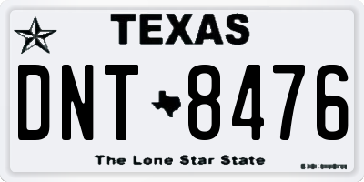 TX license plate DNT8476