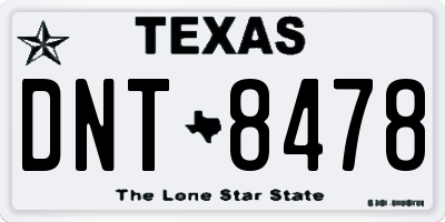 TX license plate DNT8478