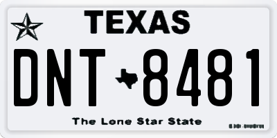 TX license plate DNT8481