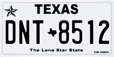 TX license plate DNT8512