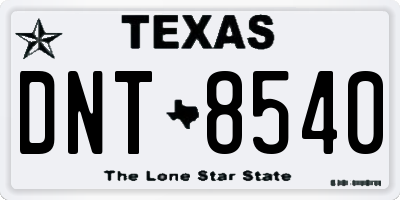 TX license plate DNT8540