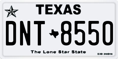 TX license plate DNT8550