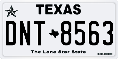 TX license plate DNT8563