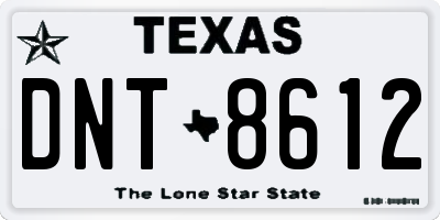 TX license plate DNT8612