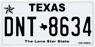 TX license plate DNT8634