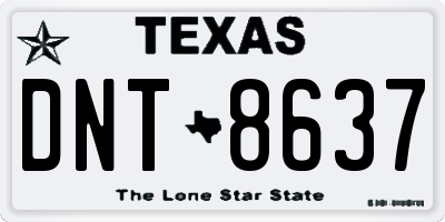 TX license plate DNT8637