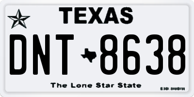 TX license plate DNT8638