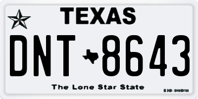 TX license plate DNT8643