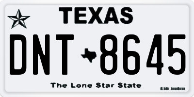 TX license plate DNT8645