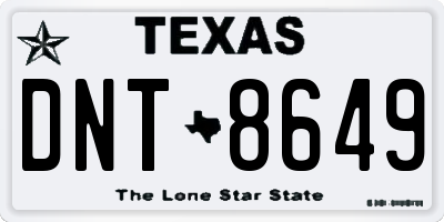 TX license plate DNT8649