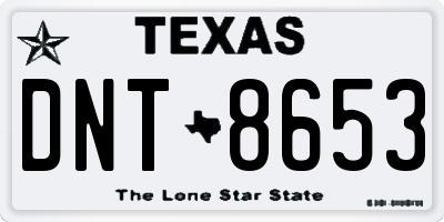TX license plate DNT8653