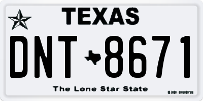 TX license plate DNT8671