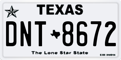 TX license plate DNT8672
