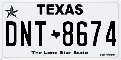TX license plate DNT8674