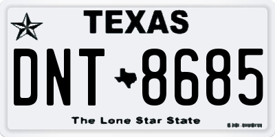 TX license plate DNT8685