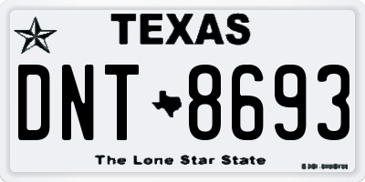 TX license plate DNT8693