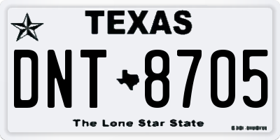 TX license plate DNT8705