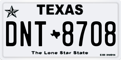 TX license plate DNT8708