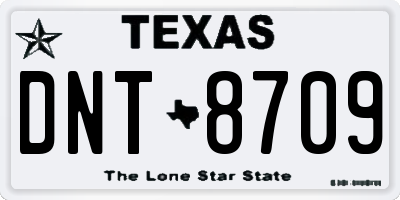 TX license plate DNT8709