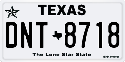 TX license plate DNT8718