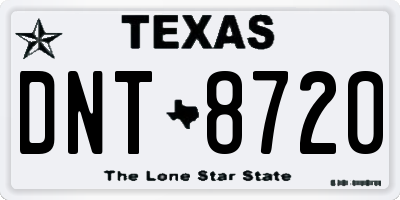 TX license plate DNT8720