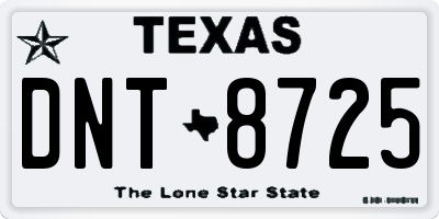 TX license plate DNT8725