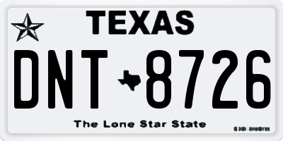 TX license plate DNT8726
