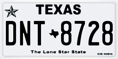 TX license plate DNT8728