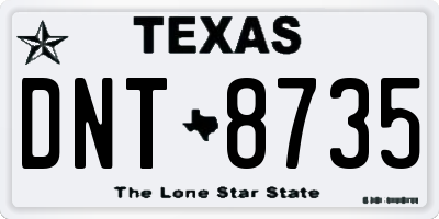 TX license plate DNT8735