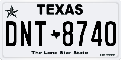 TX license plate DNT8740