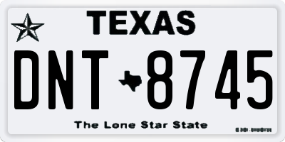TX license plate DNT8745
