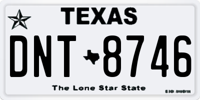 TX license plate DNT8746