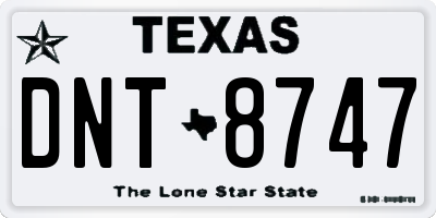 TX license plate DNT8747