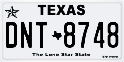 TX license plate DNT8748