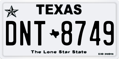 TX license plate DNT8749