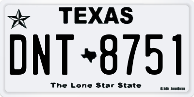 TX license plate DNT8751
