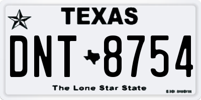 TX license plate DNT8754