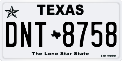 TX license plate DNT8758