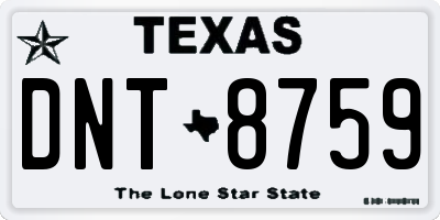 TX license plate DNT8759