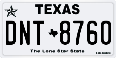 TX license plate DNT8760