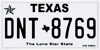 TX license plate DNT8769