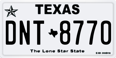 TX license plate DNT8770