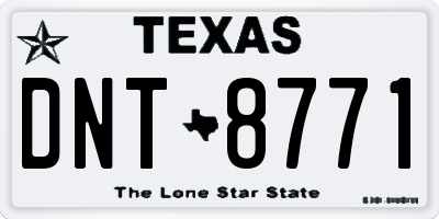 TX license plate DNT8771