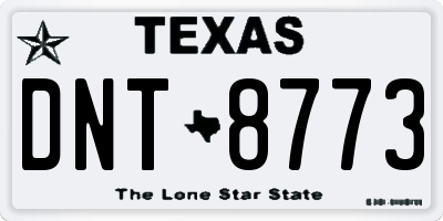 TX license plate DNT8773