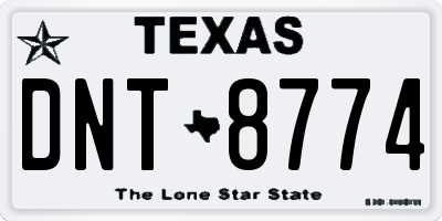 TX license plate DNT8774