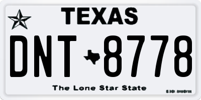 TX license plate DNT8778