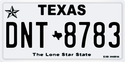 TX license plate DNT8783