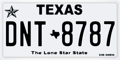 TX license plate DNT8787