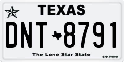 TX license plate DNT8791