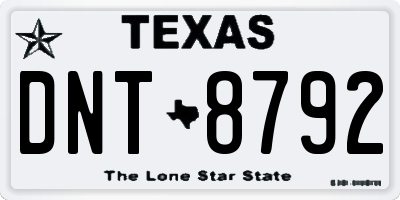 TX license plate DNT8792